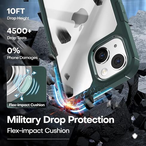 TAURI 5 in 1 Designed for iPhone 14 Case Clear, [Not Yellowing] with 2X Screen Protectors + 2X Camera Lens Protectors, [Military Grade Drop Protection] Shockproof Slim 14 Cover 6.1 Inch in Saudi Arabia