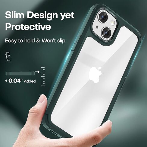 TAURI 5 in 1 Designed for iPhone 14 Case Clear, [Not Yellowing] with 2X Screen Protectors + 2X Camera Lens Protectors, [Military Grade Drop Protection] Shockproof Slim 14 Cover 6.1 Inch in Saudi Arabia