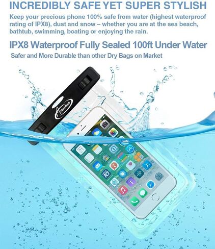 AiRunTech Universal Waterproof Phone Pouch, River Lake Essential Accessories Protector iPhone Passport Money,Kayaking Boating Canoe Paddle Board Must Haves in Saudi Arabia