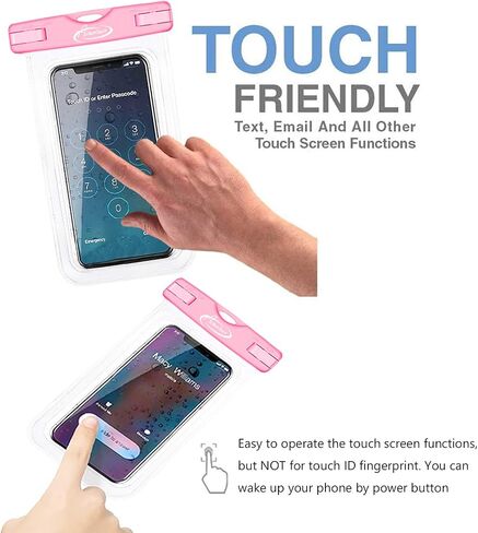 AiRunTech XL Waterproof Phone Pouch,Double Seal Floating Phone Case for Swimming Kayak Paddle Board,Protector iPhone 17 16 15 14 13, River Lake Canoe Boating Beach Accessories(Iridescent Pink+Black) in Kuwait