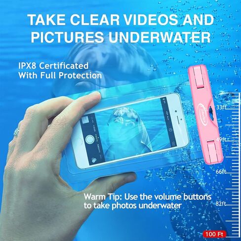 AiRunTech XL Waterproof Phone Pouch,Double Seal Floating Phone Case for Swimming Kayak Paddle Board,Protector iPhone 17 16 15 14 13, River Lake Canoe Boating Beach Accessories(Iridescent Pink+Black) in Kuwait