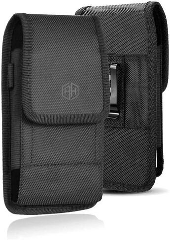AH Heavy Duty Cell Phone Holster, Hunting Camo Phone Pouch Carrier S5 Belt Clip Phone Belt Holder with Loops Belt Clips for Holsters Fits iPhone 6 7 8 11 Galaxy S8 S9 S10 w/Thick Case (Medium) in Kuwait