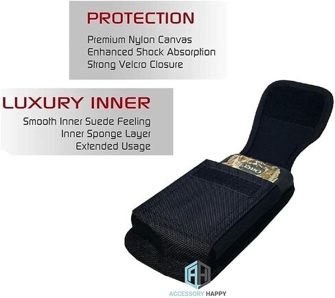 AH Heavy Duty Cell Phone Holster, Hunting Camo Phone Pouch Carrier S5 Belt Clip Phone Belt Holder with Loops Belt Clips for Holsters Fits iPhone 6 7 8 11 Galaxy S8 S9 S10 w/Thick Case (Medium) in Kuwait