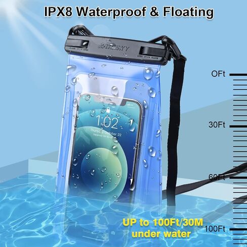 Large Capacity Waterproof Phone Pouch Floating, Waterproof Bag Case for iPhone 15 14 Pro Max 13 12 11 X XR 8 Plus Samsung Up to 6.9'', IPX8 Water Proof Phone Dry Bag for Boating Swimming Kayaking in Kuwait