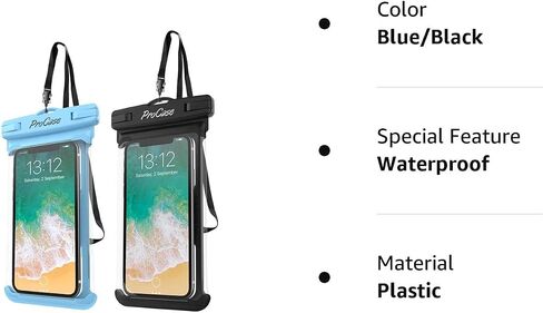 ProCase 2 Pack Waterproof Phone Pouch for Swimming, Underwater Phone Case Up to 7", Dry Bag for iPhone 15 14 13 Pro Max, Galaxy S24 S23 S22 Ultra Pixel, Beach Essentials -Black in Saudi Arabia