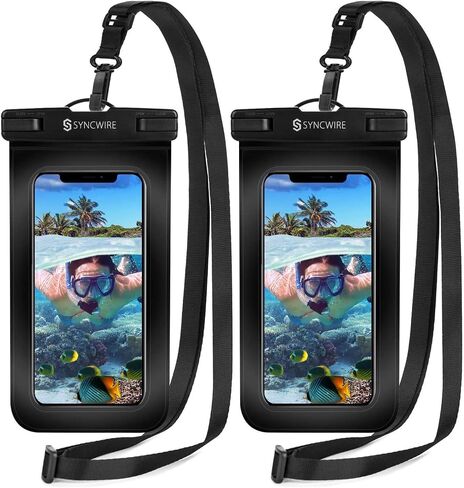 SYNCWIRE Waterproof Phone Pouch [2-Pack] - Universal IPX8 Waterproof Phone Case Dry Bag with Lanyard Compatible with iPhone 15 14 13 12 11 Pro XS MAX XR X Samsung S23 S22 S20 More Up to 7 Inches in Saudi Arabia