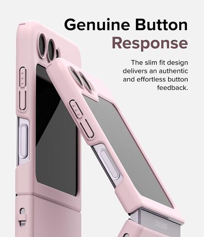 Ringke Slim [Minimalist Fit] Compatible with Samsung Galaxy Z Flip 5 Case for Women and Men, Simple Modern Sleek Design, Protective Sturdy Solid 5G Cover with Lanyard Hole - Black in Saudi Arabia