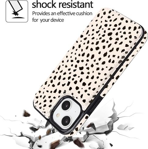 uCOLOR for iPhone 13/14 Wallet Case with Card Holder Navy Flowers | PU Leather RFID Blocking for Women Men Magnetic Clasp Kickstand 6.1 in Kuwait