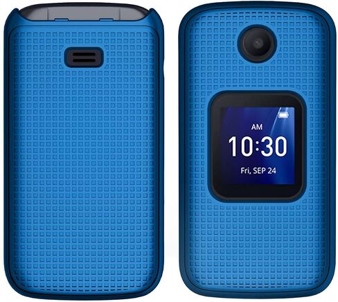 حافظة لهاتف Alcatel Go Flip 4 / TCL Flip Pro، غطاء حماية صلب نحيف للهاتف Nakedcellphone مع نسيج شبكي - برتقالي ساطع in Kuwait