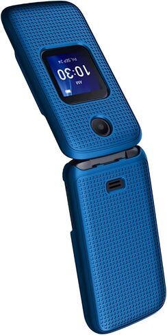 حافظة لهاتف Alcatel Go Flip 4 / TCL Flip Pro، غطاء حماية صلب نحيف للهاتف Nakedcellphone مع نسيج شبكي - برتقالي ساطع in Kuwait