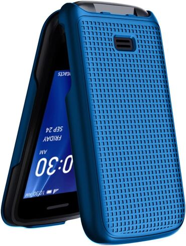 حافظة لهاتف Alcatel Go Flip 4 / TCL Flip Pro، غطاء حماية صلب نحيف للهاتف Nakedcellphone مع نسيج شبكي - برتقالي ساطع in Kuwait