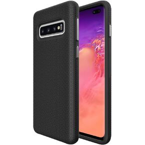 KIOMY Case for Samsung Galaxy S10+ / S10 Plus, Shockproof Bumper Protective Cover Hybrid Design Hard PC Back with Flexible TPU Inner 2 in 1 Dual Layers Design (Matte Black) in Kuwait