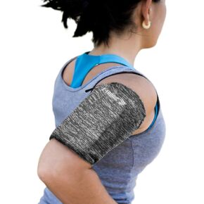 E Tronic Edge Phone Holder for Running, Cell Phone Arm Bands with Reflective Logo, Phone Strap Armband Fits iPhone and Android, Use for Running, Walking, Hiking and Biking, Black, Small