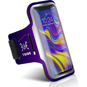 القبيلة تشغيل حامل الهاتف شارة. عصابات الذراع الرياضية للهواتف المحمولة iPhone & Galaxy للنساء والرجال والعدائين والركض والمشي والتمارين الرياضية والتمارين الرياضية. يناسب جميع الهواتف الذكية. حزام قابل للتعديل، جيب CC/مفتاح in Kuwait