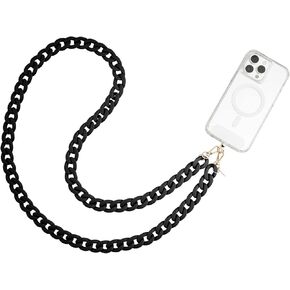 Case-Mate Crossbody Phone Lanyard/Chain [Works with All Phones] Hands-Free Cell Phone Strap - Phone Charm - Neck Chain Holder for iPhone 15 Pro Max/ 14 Pro Max/ 13 Pro Max/ 12/ S24 Ultra - Black in Saudi Arabia