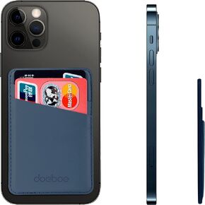 دوب حامل بطاقات جوال من الجلد لظهر الموبايل، حافظة بطاقات الائتمان تلتصق على الهاتف الخلوي، حافظة محفظة جوال لاصقة قوية، متوافقة مع ايفون وسامسونج واندرويد وجميع الهواتف الذكية (ازرق) in Kuwait