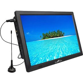 تلفزيون beFree Sound المحمول القابل لإعادة الشحن مقاس 14 بوصة LED مع HDMI وSD/MMC وUSB وVGA ومدخل/مخرج AV وموالف رقمي مدمج باللون الرمادي in Saudi Arabia