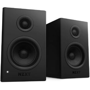 NZXT Relay PC Gaming Desktop Speakers - AP-SPKB2-US - Bookshelf-Style Design - 80 Watts - High Dynamic Range - Silk Dome Tweeters - Glass Fiber Woofers - Black