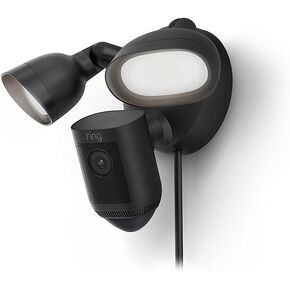 Ring Floodlight Cam Wired Pro with Bird’s Eye View and 3D Motion Detection, White