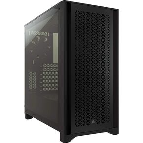 حقيبة Corsair iCUE 4000D RGB Mid-Tower - 3X AF120 RGB Elite Fans - وحدة تحكم Lighting Node PRO - تصميم تدفق الهواء العالي - نظام إدارة الكابلات RapidRoute - أسود in Kuwait