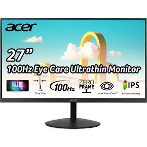 Acer SB222Q Hbi 21.5" Full HD (1920 x 1080) Zero-Frame Gaming Office Monitor | AMD FreeSync Technology | Ultra-Thin Stylish Design | 100Hz | 1ms (VRB) | Low Blue Light | Tilt | HDMI & VGA Ports in Saudi Arabia