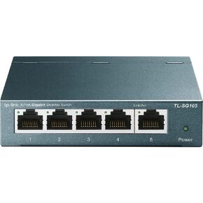 TP-Link TL-SG105, 5 Port Gigabit Unmanaged Ethernet Switch, Network Hub, Ethernet Splitter, Plug & Play, Fanless Metal Design, Shielded Ports, Traffic Optimization, Limited Lifetime Protection in Kuwait