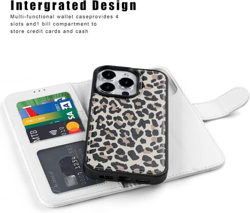 for iPhone 14 Wallet Case,Detachable Flip Folio Cover RFID Blocking 4 Card Slots Holder Premium PU Leather Magnetic Kickstand Shockproof Protective Phone Case for iPhone 14 6.1" Black Color in Saudi Arabia