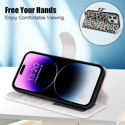 for iPhone 14 Wallet Case,Detachable Flip Folio Cover RFID Blocking 4 Card Slots Holder Premium PU Leather Magnetic Kickstand Shockproof Protective Phone Case for iPhone 14 6.1" Black Color in Saudi Arabia
