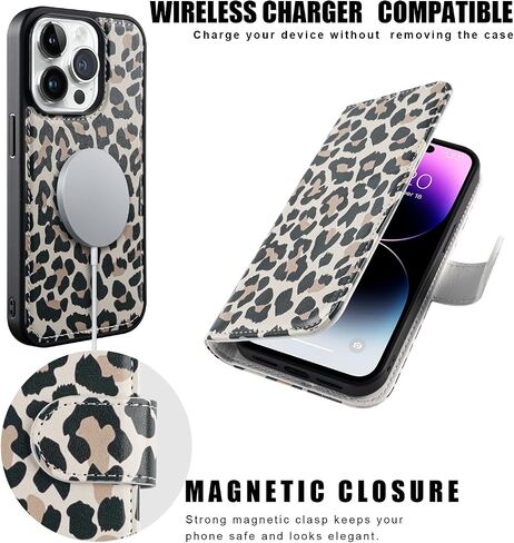for iPhone 14 Wallet Case,Detachable Flip Folio Cover RFID Blocking 4 Card Slots Holder Premium PU Leather Magnetic Kickstand Shockproof Protective Phone Case for iPhone 14 6.1" Black Color in Saudi Arabia
