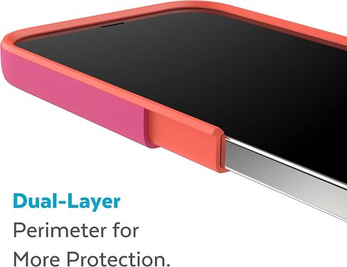حافظة Speck iPhone 14 وiPhone 13 - حافظة هاتف نحيفة مع حماية من السقوط، مقاومة للخدش مع لمسة ناعمة لأجهزة iPhone 6.1 بوصة - حافظة مزدوجة الطبقات، وردي رقمي/أحمر طاقة CandyShell Pro in Kuwait