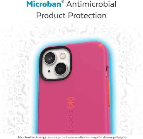 حافظة Speck iPhone 14 وiPhone 13 - حافظة هاتف نحيفة مع حماية من السقوط، مقاومة للخدش مع لمسة ناعمة لأجهزة iPhone 6.1 بوصة - حافظة مزدوجة الطبقات، وردي رقمي/أحمر طاقة CandyShell Pro in Kuwait