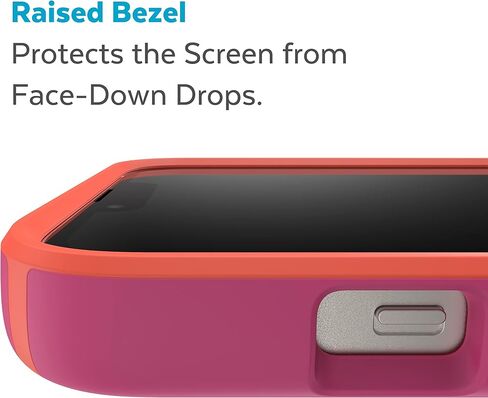 حافظة Speck iPhone 14 وiPhone 13 - حافظة هاتف نحيفة مع حماية من السقوط، مقاومة للخدش مع لمسة ناعمة لأجهزة iPhone 6.1 بوصة - حافظة مزدوجة الطبقات، وردي رقمي/أحمر طاقة CandyShell Pro in Kuwait