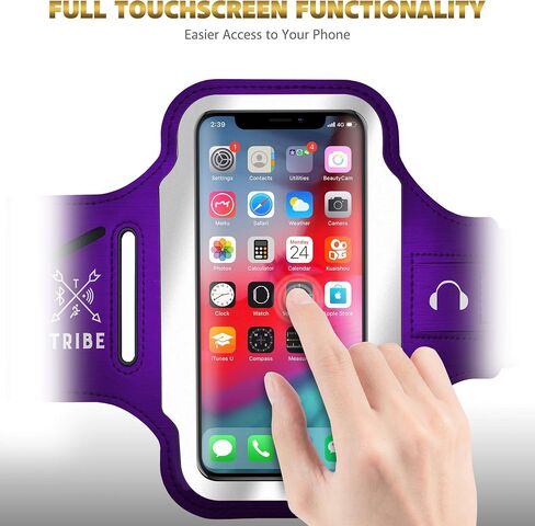 القبيلة تشغيل حامل الهاتف شارة. عصابات الذراع الرياضية للهواتف المحمولة iPhone & Galaxy للنساء والرجال والعدائين والركض والمشي والتمارين الرياضية والتمارين الرياضية. يناسب جميع الهواتف الذكية. حزام قابل للتعديل، جيب CC/مفتاح in Kuwait