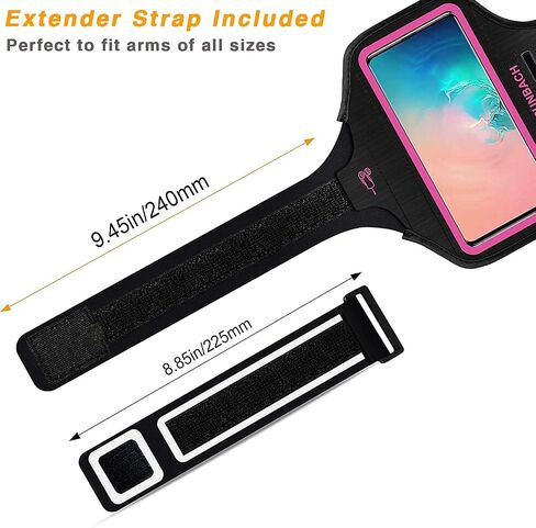 Armband for Samsung Galaxy S24/S23/S22/S21/S20/S10/S9/S8 up to 6.2", Water Resistant Running Exercise Gym Bag with Card Slot and Key Holder (Black) in Saudi Arabia