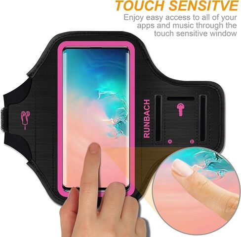Armband for Samsung Galaxy S24/S23/S22/S21/S20/S10/S9/S8 up to 6.2", Water Resistant Running Exercise Gym Bag with Card Slot and Key Holder (Black) in Saudi Arabia