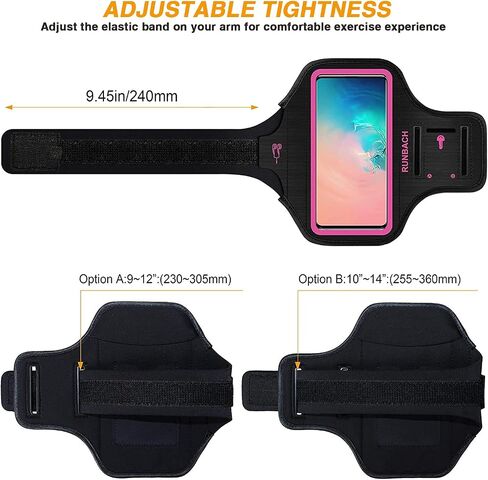 Armband for Samsung Galaxy S24/S23/S22/S21/S20/S10/S9/S8 up to 6.2", Water Resistant Running Exercise Gym Bag with Card Slot and Key Holder (Black) in Saudi Arabia