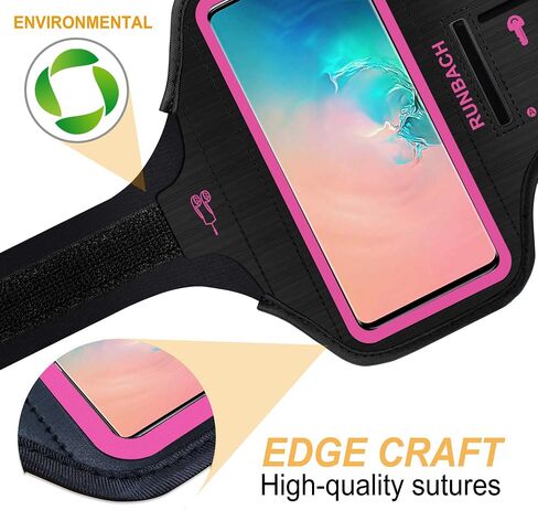 Armband for Samsung Galaxy S24/S23/S22/S21/S20/S10/S9/S8 up to 6.2", Water Resistant Running Exercise Gym Bag with Card Slot and Key Holder (Black) in Saudi Arabia