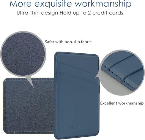 دوب حامل بطاقات جوال من الجلد لظهر الموبايل، حافظة بطاقات الائتمان تلتصق على الهاتف الخلوي، حافظة محفظة جوال لاصقة قوية، متوافقة مع ايفون وسامسونج واندرويد وجميع الهواتف الذكية (ازرق) in Kuwait