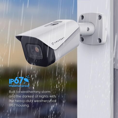 كاميرا Amcrest UltraHD 4K (8MP) خارجية للأمان IP POE، رؤية ليلية 98 قدمًا، عدسة 2.8 مم، مقاومة للطقس IP67، تسجيل MicroSD بسعة 256 جيجابايت، أسود (IP8M-2496EB-V2) in Saudi Arabia