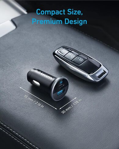 USB C Car Charger Adapter, Anker 52.5W Cigarette Lighter USB Charger, 323 Anker Car Charger with 30W PowerIQ 3.0 Fast Charging for iPhone 14/13 Samsung Galaxy S23/22 Pixel in Saudi Arabia