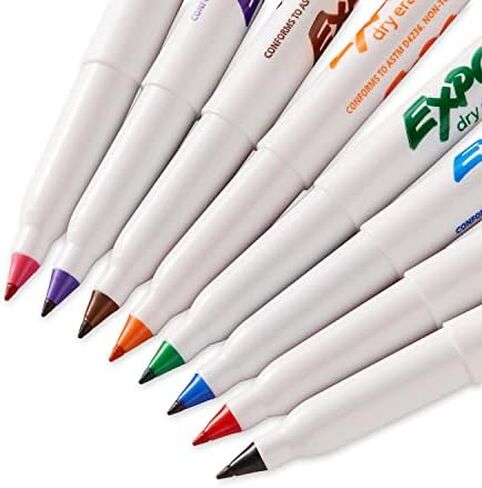 EXPO Low Odor Dry Erase Markers, Ultra-Fine Tip, Assorted Colors, 8 Pack in Kuwait
