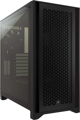 حقيبة Corsair iCUE 4000D RGB Mid-Tower - 3X AF120 RGB Elite Fans - وحدة تحكم Lighting Node PRO - تصميم تدفق الهواء العالي - نظام إدارة الكابلات RapidRoute - أسود in Kuwait