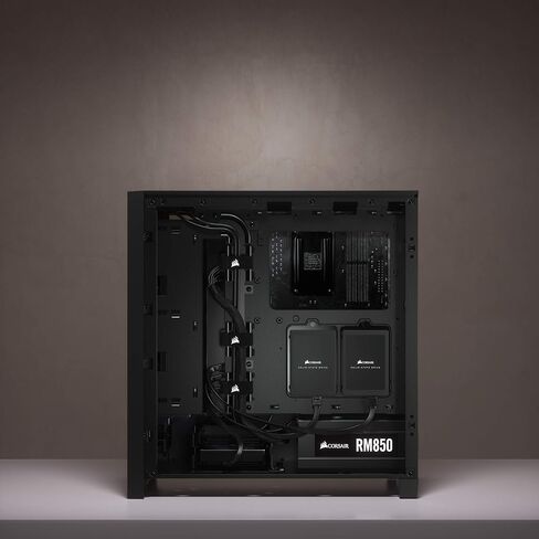 حقيبة Corsair iCUE 4000D RGB Mid-Tower - 3X AF120 RGB Elite Fans - وحدة تحكم Lighting Node PRO - تصميم تدفق الهواء العالي - نظام إدارة الكابلات RapidRoute - أسود in Kuwait