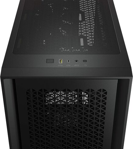 حقيبة Corsair iCUE 4000D RGB Mid-Tower - 3X AF120 RGB Elite Fans - وحدة تحكم Lighting Node PRO - تصميم تدفق الهواء العالي - نظام إدارة الكابلات RapidRoute - أسود in Kuwait