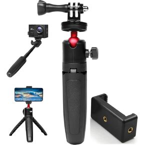 Action Pro Extendable Selfie Stick Tripod with Phone Holder, Portable Tripod Compatible for iPhone/Android/GoPro Cameras, Lightweight vlog Selfie Stick for Group Photos, Video Recording and vlogging in Kuwait