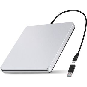 نوليث مشغل اقراص سي دي في دي خارجي بفتحة للاقراص المضغوطة/الدي في دي للابتوب بمنفذ USB C وCD وDVD +/-RW وقارئ قرص بصري للكمبيوتر واللابتوب وماك بوك وويندوز ولينكس