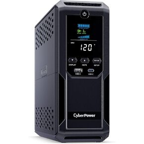 CyberPower CP1500AVRLCD3 Intelligent LCD UPS Battery Backup | 1500VA/900W, 12 Outlets, 2 USB Ports, AVR, Mini Tower, UL Certified in Saudi Arabia