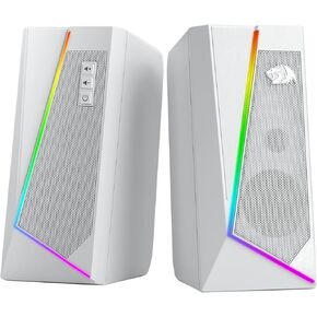 Redragon GS520 RGB Desktop Speakers, 2.0 Channel PC Computer Stereo Speaker with 6 Colorful LED Modes, Enhanced Sound and Easy-Access Volume Control, USB Powered w/ 3.5mm Cable