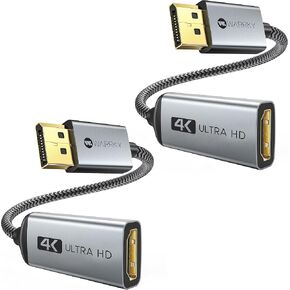 Warrky 4K DisplayPort to HDMI Adapter, Uni-Directional DP 1.2 to HDMI 2.0 | DisplayPort to HDMI Adapter Male to Female, Reinforced Anti-Break, 4K UHD Passive Uni-Directional DP to HDMI for Dell HP in Saudi Arabia