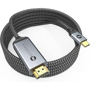 Warrky USB C to HDMI Cable 4K, 3.3ft [Braided, High Speed] Thunderbolt 3 to HDMI Adapter Compatible for New iPad, MacBook Pro/Air, iMac, Galaxy S20 S10 S9 S8, Surface, Dell, HP